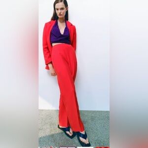 Zara Red Linen Pants